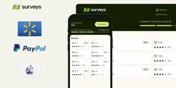 Complete 5 Surveys & Earn $5 logo