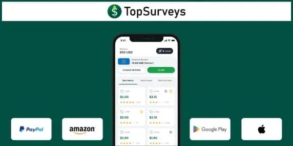 Free Cash & Vouchers with TopSurveys logo