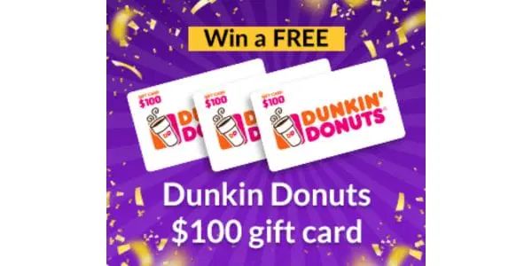 Win a Dunkin Donuts Gift Card logo