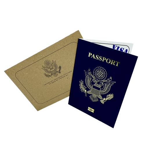 USA GOLD Foil Pretend Passport Scratch and Reveal Travel Ticket Surprise DIY Gift Card. Perfect for valentine, vacations, anniversary, birthday, family trips away! ProductsLogo