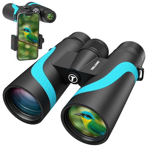 Tinllaans 15x55 HD Binoculars for Adults – High Powered Large View, BAK4 Prism, Waterproof & Lightweight for Bird Watching, Hiking, Travel, Cruise, Sports with Phone Adapter (Blue) ProductsLogo