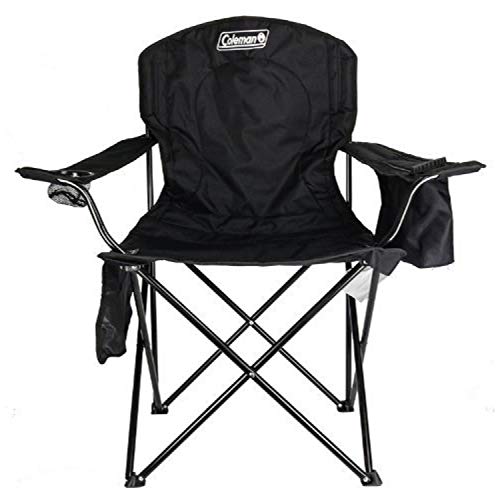 Coleman Portable Camping Chair with 4-Can Cooler, Cushioned Seat & Back with Side Pockets & Cup Holder, Carry Bag Included, Great for Camping, Tailgating, Firepits, Patio, & More ProductsLogo