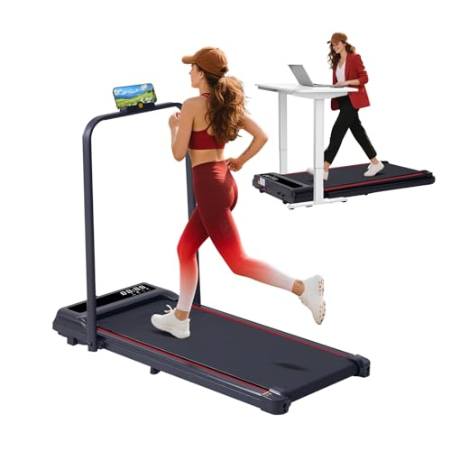 Treadmill with Handles for Home Small, 3.0HP Electric Compact Walking Pad Treadmills with Handle Bar, 0.6-6.2MPH Portable Under Desk Treadmill Home for Small Space, 320LBS ProductsLogo