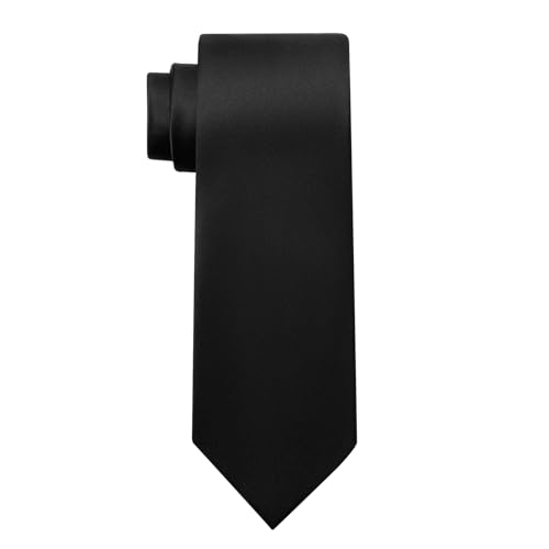 KOOELLE Men's Ties Solid Pure Color Plain Neckties Formal Black Ties For Men ProductsLogo