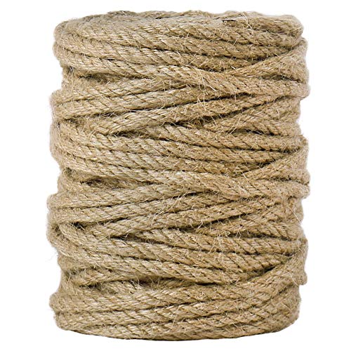 Tenn Well 5mm Jute Rope, 100 Feet 4Ply Twisted Heavy Duty and Thick Twine Rope for Gardening, Crafting, Bundling, Cat Scratching Post, Home Decor, Christmas Decorations ProductsLogo