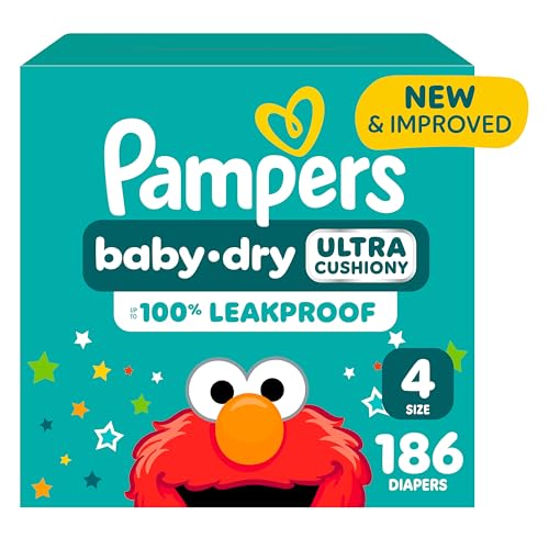 Pampers Diapers - Baby Dry - Size 4, 186 Count, Absorbent Disposable Infant Diaper (Packaging May Vary) ProductsLogo