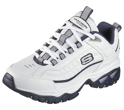 Skechers Men's Energy Afterburn Lace-Up Sneaker, White/Navy, 11 ProductsLogo