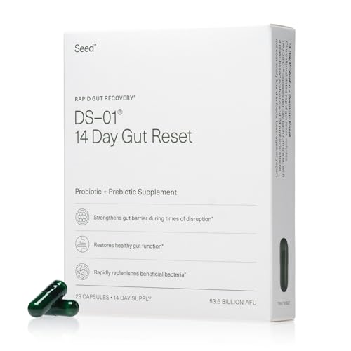 Seed 14 Day Gut Reset - Prebiotic and Probiotic for Women & Men - Digestive Health, Gut Health, Rapid Gut Recovery, Bloating & Constipation Relief - Vegan & Shelf-Stable - 28 Capsules (14-Day Supply) ProductsLogo