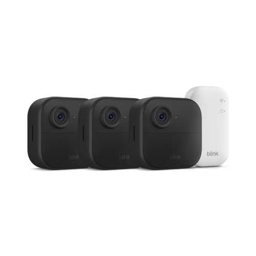 Blink Outdoor 4 – Wireless smart security camera, two-year battery life, 1080p HD day and infrared night live view, two-way talk. Sync Module Core included – 3 camera system ProductsLogo