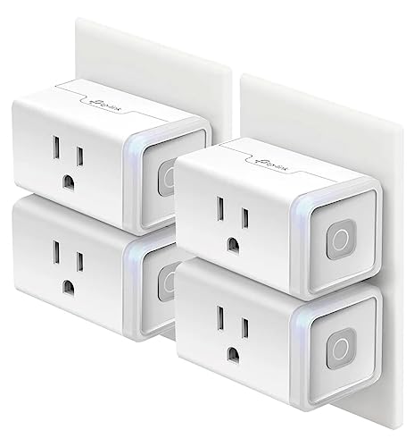 Kasa Smart Plug HS103P4, Smart Home Wi-Fi Outlet Works with Alexa, Echo, Google Home & IFTTT, No Hub Required, Remote Control, 15 Amp, UL Certified, 4-Pack, White ProductsLogo