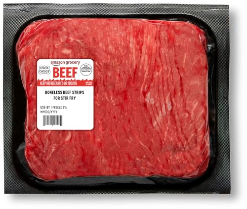 Amazon Grocery, Beef Strips for Stir Fry, Boneless, USDA Choice, Weight Varies ProductsLogo