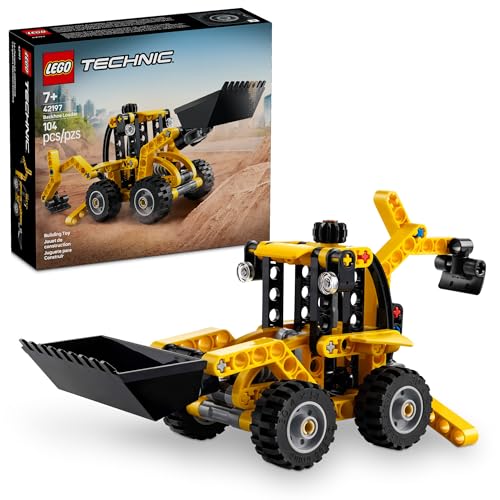 LEGO Technic Backhoe Loader Construction Toy - Building Toy Set for Boys and Girls, Ages 7+ - Educational Gift Idea for Kids Birthday with Usable Back Digger, Scoop, & Outriggers - 42197 ProductsLogo