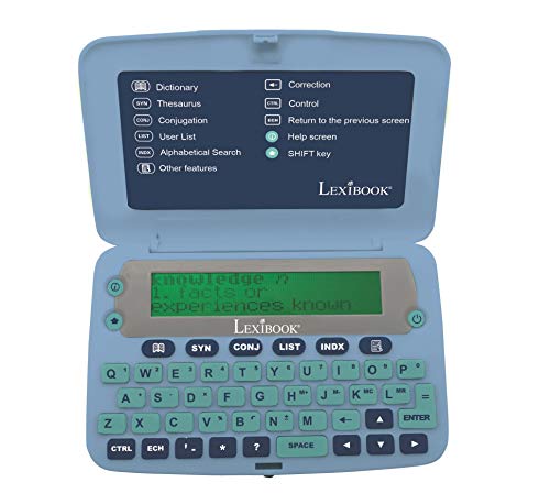LEXiBOOK D650EN The English Dictionary, Definitions, Thesaurus, Grammar, Phonetic Spellchecker, with Battery, Blue/Grey ProductsLogo