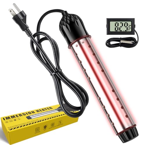 Portable Water Heater, 2000W Immersion Pool Heater, Bucket Electric Water Heater, New Upgraded Magnesium Oxide Heat Pipes, Fast Heating, with Digital Thermometer, Suitable for Bathtubs and Small Pools ProductsLogo