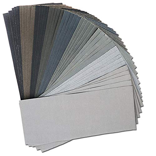 45Pcs Wet Dry Sandpaper, 400/600/ 800/1000/ 1200/1500/ 2000/2500/ 3000 Grit Assorted Sanding Sheets for Automotive Polishing, Metal Sanding, Wood Furniture Finishing, 9 x 3.6 Inch by BAISDY ProductsLogo