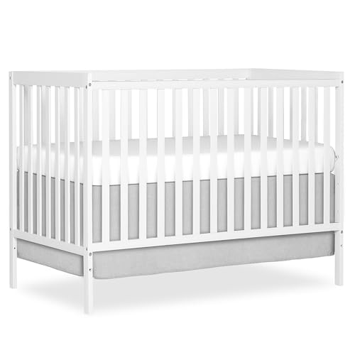 Dream On Me Synergy 5-in-1 Convertible Full-Size Baby Crib with Toddler, Day & Full Bed Conversion in White, GreenGuard Gold & JPMA, 3 Mattress Heights, Sustainable Pinewood ProductsLogo