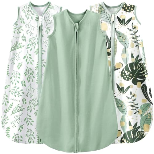 Yoofoss Baby Sleep Sack 6-12 Months Wearable Blanket for Babies 100% Organic Cotton 2-Way Zipper TOG 0.5 Toddler Sleeping Sack 3 Pack, Soft Lightweight Sleep Sacks ProductsLogo