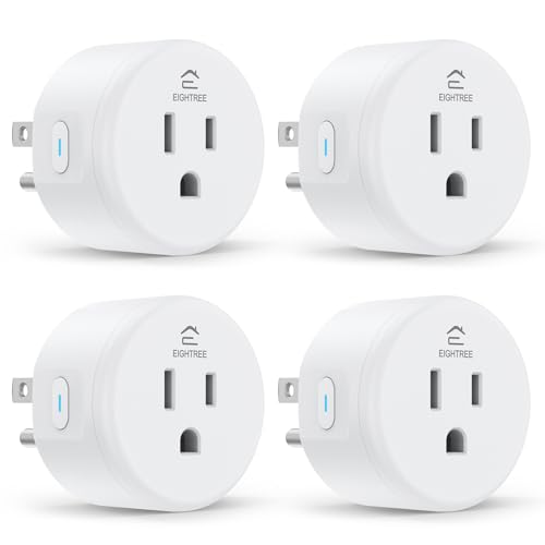 EIGHTREE Smart Plug, Smart Home WiFi Outlet Works with Alexa & Google Home, Smart Socket with Remote Control & Timer Function, 2.4GHz WiFi Only, 4 Packs ProductsLogo