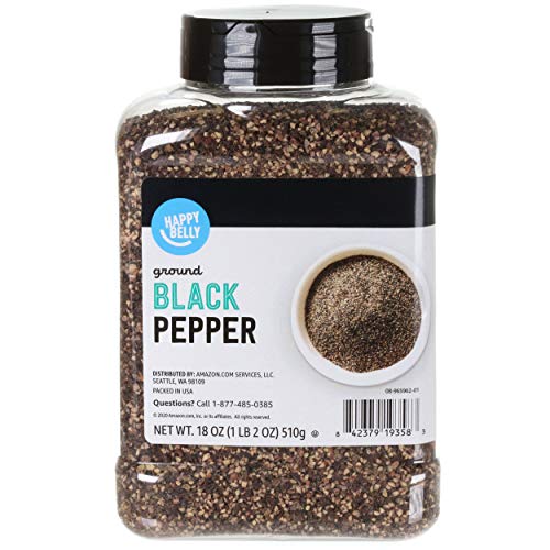Amazon Brand - Happy Belly Black Pepper, Coarse Ground, 18 oz ProductsLogo