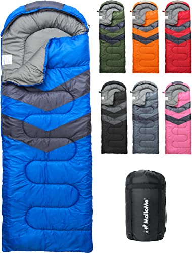 MalloMe Sleeping Bags for Adults Cold Weather & Warm - Backpacking Camping Sleeping Bag for Kids 10-12, Girls, Boys - Lightweight Compact Camping Essentials Gear Accessories Hiking Sleep Must Haves ProductsLogo