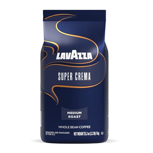 Lavazza Super Crema Whole Bean Coffee, Medium Espresso Roast, Arabica and Robusta Blend, 2.2 lb Bag, Package May Vary (Pack of 1) ProductsLogo