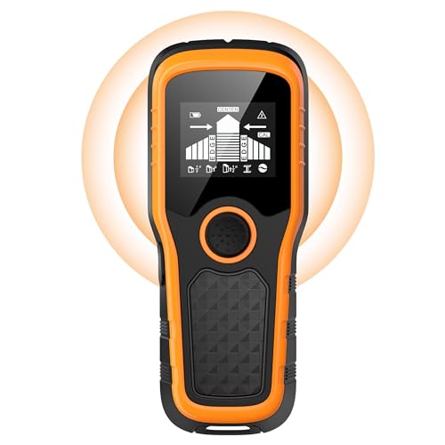 Stud Finder Wall Scanner 5-in-1 - Detector for Wood, Metal, Joists, Pipes, and AC Wires, Upgraded New version Intelligent Chip, High-Definition LCD Display Screen & Audible Alarm ProductsLogo