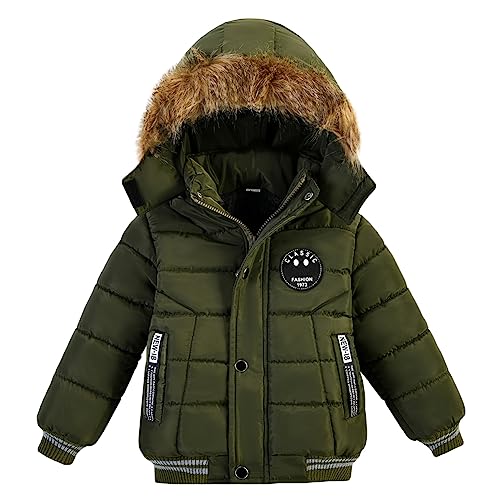 AMIYAN Toddler Boys Down Jacket Fur Collar Hood Thick Warm Winter Snowsuit Coat Parka ProductsLogo