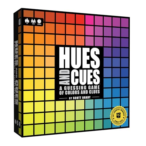 HUES and CUES - Vibrant Color Guessing Board Game for 3-10 Players Ages 8+, Connect Clues and Guess from 480 Color Squares ProductsLogo