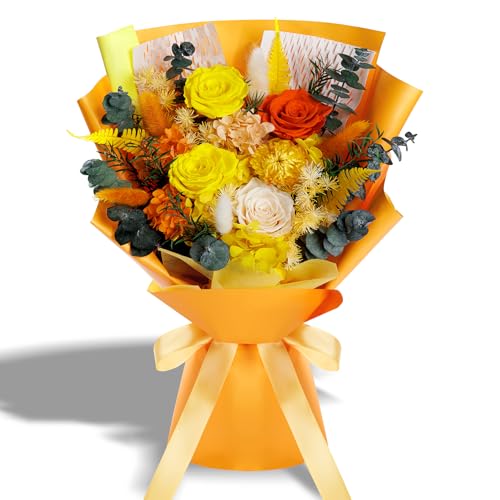 Fall Flowers Gifts for Mom, Flower for Delivery, Preserved Roses Bouquets, Birthday Gifts for Women, Mothers Day Flowers for Wife (Orange) ProductsLogo