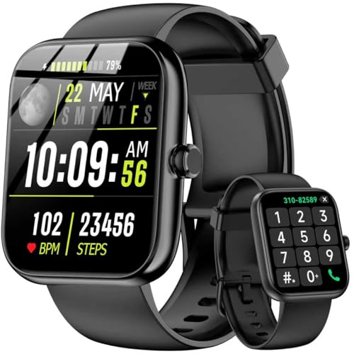 Smart Watch with Alexa Built-in, 1.83" HD Touchscreen & Fitness Tracker with Message Call Function, 24/7 Heart Rate/Sleep Monitor, 120+ Sport Modes, IP68 Waterproof, for Android iPhone (Black) ProductsLogo