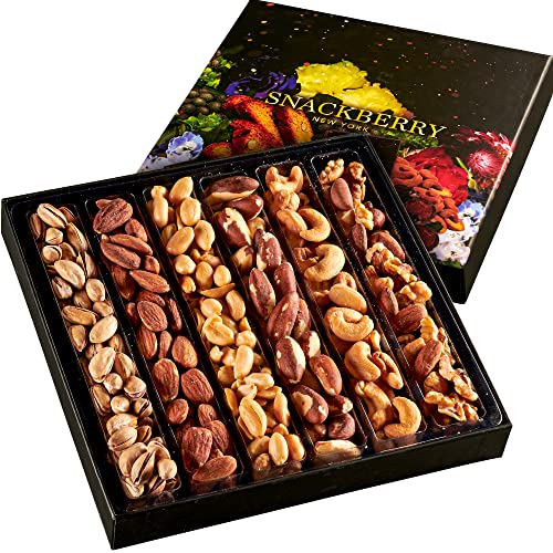 Nuts Gift Basket, Gourmet Snack Box,in Elegant Box, Gift Set For, Birthday Party, Care Package, Sympathy, Healthy Gift, Gift for Men and Women. Kosher, Snackberry (Single) ProductsLogo