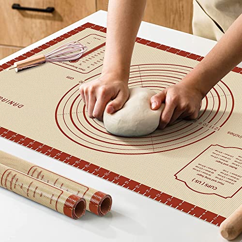26x16 Inch Extra Thick Silicone Baking Mat with Measurements, Non-slip and Reusable - For Cookies, Bread, Pastry ProductsLogo