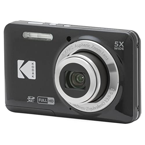 KODAK PIXPRO FZ55-BK 16MP CMOS Sensor Digital Camera 5X Optical Zoom 28mm Wide Angle 1080P Full HD Video 2.7" LCD Vlogging Camera (Black) ProductsLogo