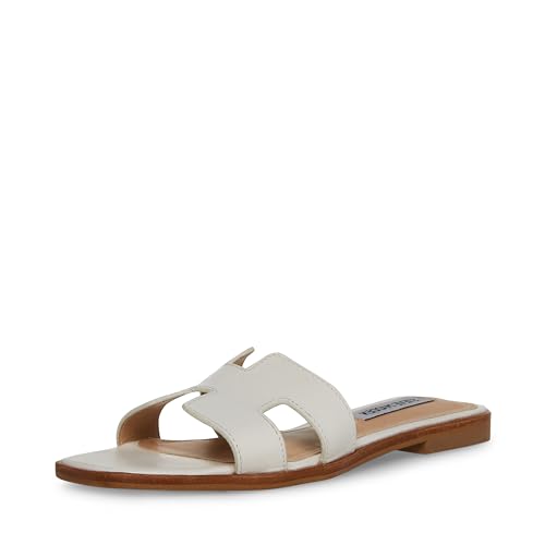 Steve Madden Women's Hadyn Sandal, White Leather, 8 ProductsLogo