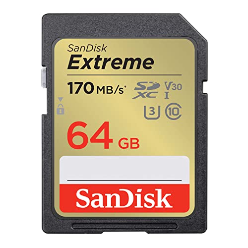 SanDisk 64GB Extreme SDXC UHS-I Memory Card - C10, U3, V30, 4K, UHD, SD Card - SDSDXV2-064G-GNCIN ProductsLogo