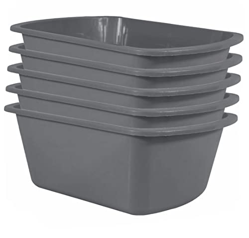 Vakly Rectangular Plastic Wash Basins - 5 Pack, Small 7 Quart Graduated Bucket - Portable Washbasin for Washing, Cleaning, Foot Bath, Dishes, Face Cleansing Bowl ProductsLogo