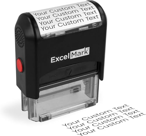ExcelMark Custom Stamp – Clear & Crisp Impressions – Personalized Self-Inking Rubber Stamp – Use for Address Stamp and More (Medium) ProductsLogo