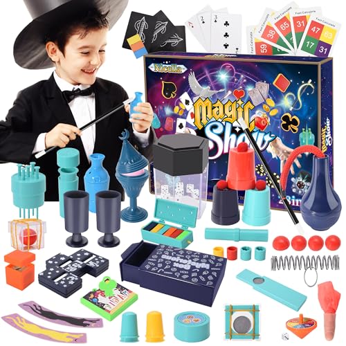 Nicella Magic Kit - 208+Magic Tricks for Kids Age 6-8, Magic Set with Manual and Video for Beginners and Kids, Christmas Halloween Birthday Gifts Toys for Ages 6 7 8 9 10 11 12 Years Old Boys Girls ProductsLogo