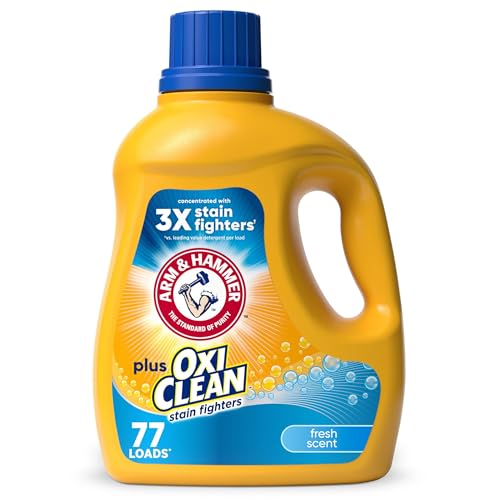 ARM & HAMMER Plus OxiClean Fresh Scent, 77 Loads Liquid Laundry Detergent, 100.5 Fl oz ProductsLogo