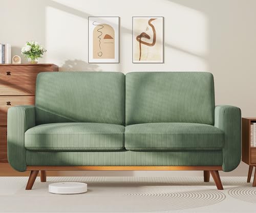 Vesgantti 68" Loveseat Sofa - Green, Comfy Corduroy with Spring Cushion, Solid Wood Frame, Modern Deep Seat, Bedroom & Living Room, Office Couch ProductsLogo