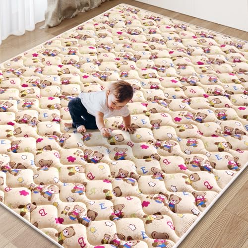 Baby Play Mat - 71" X 59",Premium Thicker Foam One-Piece Crawling Mat, Machine Washable, Extra Large Anti-Slip Activity Playmat for Babies, Toddlers & Infants ProductsLogo