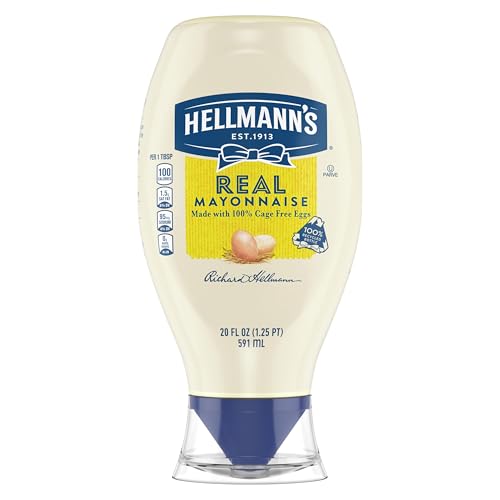Hellmann's Real Mayonnaise Real Mayo Squeeze Bottle For a Rich Creamy Condiment Gluten Free, Made With Cage-Free Eggs 20 oz ProductsLogo