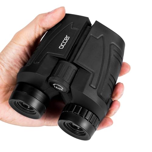 Occer 12x25 Compact Binoculars for Adults and Kids, Large Eyepiece Waterproof Binocular with Low Light Vision,High Powered Easy Focus Binoculars for Bird Watching,Outdoor Hunting,Travel,Sightseeing ProductsLogo