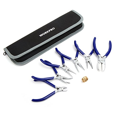 WORKPRO Jewelry Plicers Set, 7-Piece Jewelry Making Tools Kit with Needle Round Nose Plier and Bent Nose Plier Wire Cutter for Jewelry Repair, Beading, Wire Wrapping, Crafts, with Carrying Pouch ProductsLogo