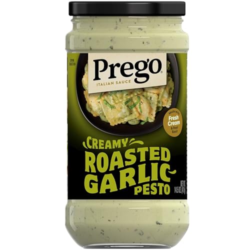 Prego Creamy Roasted Garlic Pesto Pasta Sauce, 14.5 oz Jar ProductsLogo
