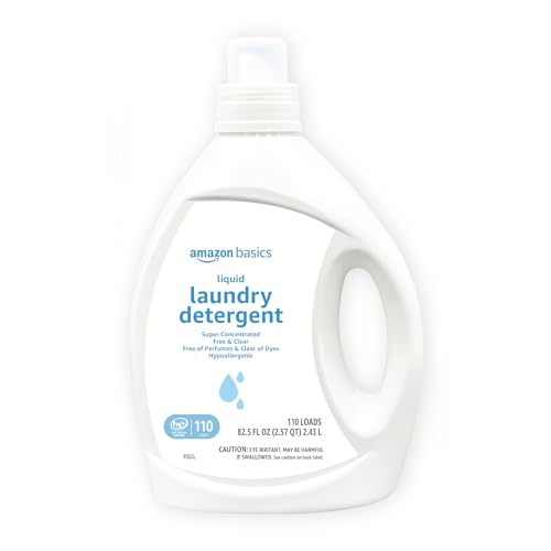 Amazon Basics Concentrated Liquid Laundry Detergent, Free of Perfumes & Clear of Dyes, 110 loads, 82.5 Fl Oz (Previously Solimo) ProductsLogo