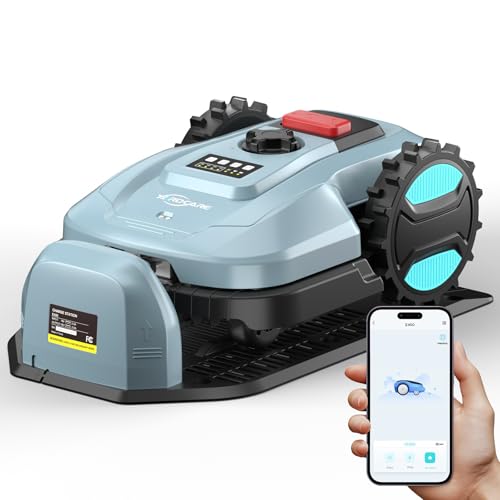 Robotic Lawn Mower with App Control – Adjustable Cutting Height, Auto-Charging, Obstacle Detection & Smart Scheduling – Ideal for Lawns up to 1/8 Acre ProductsLogo