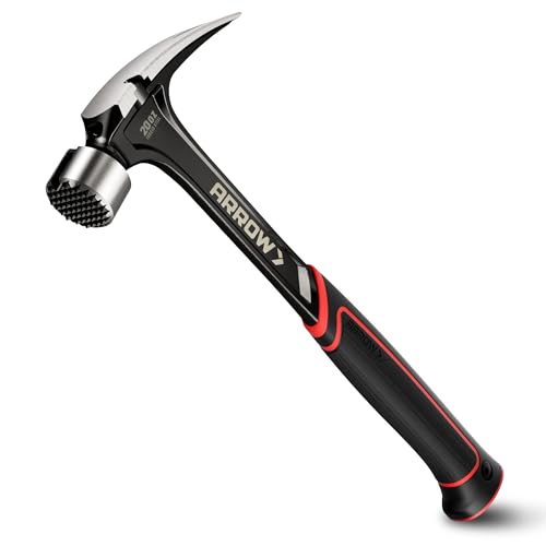 ARROW 20 oz Straight Claw Hammer with Magnetic Nail Holder, Side Nail Puller, Rip Claw Hammer with Milled Face & Shock Absorbing Grip, Heavy Duty One-piece Forged Hammer ProductsLogo