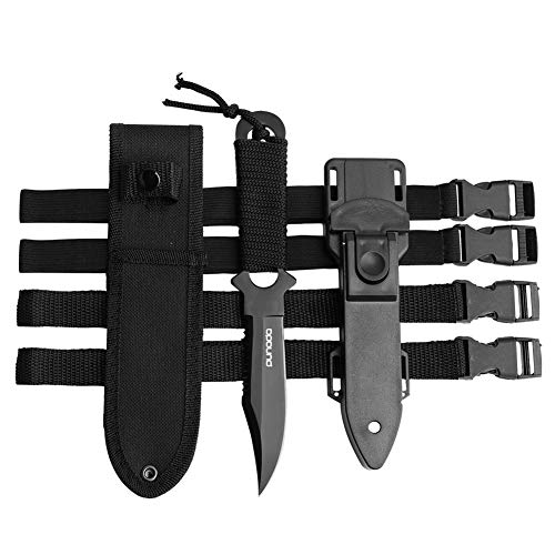 punada Dive Knife - Scuba Diving Knife with holster, 2 Types Sheath 2 Pairs Thigh Leg Straps, Black Premium Divers Knives Shears for Outdoor Spearfishing, Snorkeling ProductsLogo