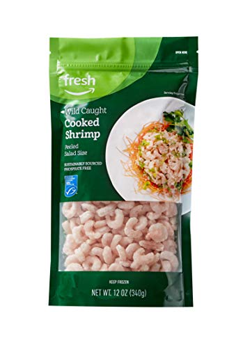 Amazon Fresh Brand, Wild Caught Cooked Salad Size Shrimp, 12 Oz (Frozen), Sustainably Sourced, Phosphate Free ProductsLogo